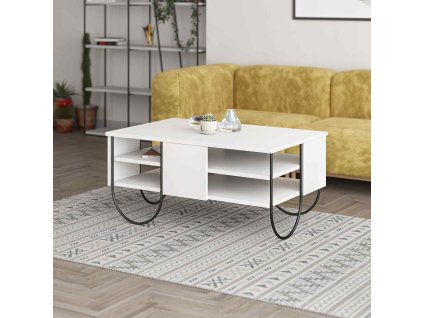 Industriálny konferenčný stolík QUILEN, biely