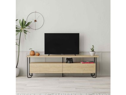 Industriálny TV stolík YOSHI, dub
