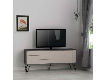 Televízny stolík KYOKU, antracit/svetlá mocca