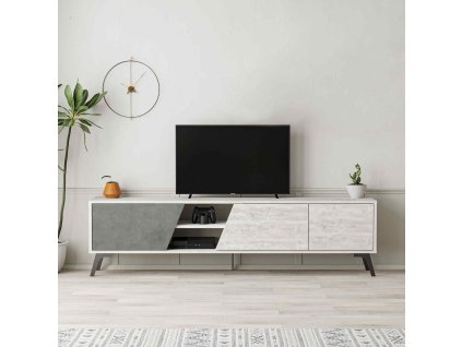 11105 moderne dizajnove tv stolik anticka biela retro seda dino sggl04led3x1nnmp