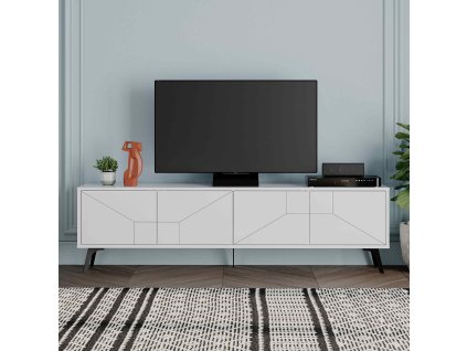 Škandinávsky TV stolík ERESH, biela