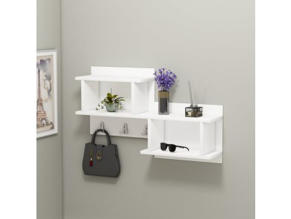 Nástenná polica BOSTON, biela