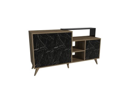 Komoda na nožičkách NEVADA, orech/čierna