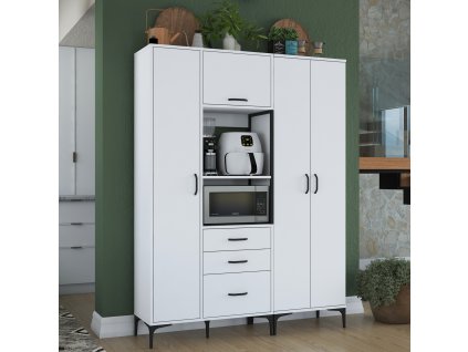 Policová skriňa na mikrovlnku SPOON, biela