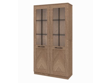 Vitrína z masívu ZYCO 12 s LED, dub rustical