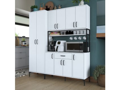 Viacúčelová policová skriňa NEEDLE, biela