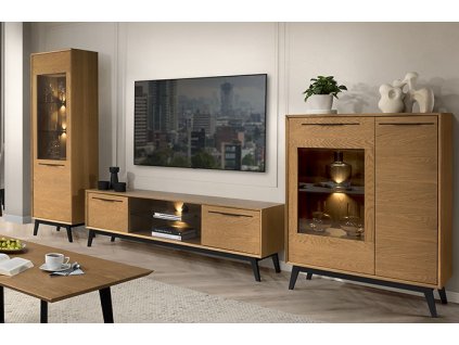 Zostava do obývačky LEVADA, dub Rustikal