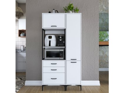 Policová skriňa na mikrovlnku TERI, biela