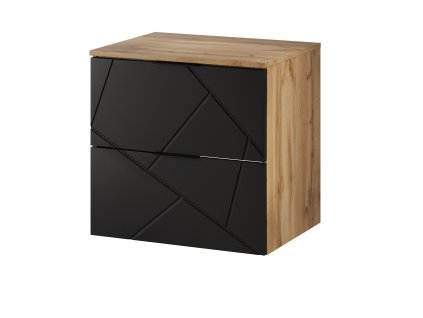 Skrinka pod umývadlo MANDOLA 36, dub Wotan / čierna