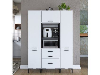 Policová skriňa na mikrovlnku KITTY, biela