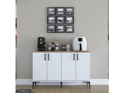 Štvordverová skrinka FORTUNE, orech/biela