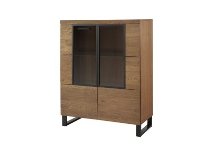 Nízka vitrína MAGNOLIA 15, dub rustikal/čierna