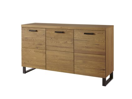 Široká komoda MAGNOLIA 45, dub rustikal/čierna