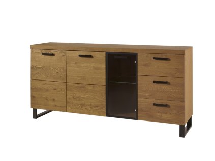 Kombinovaná komoda MAGNOLIA 47, dub rustikal/čierna