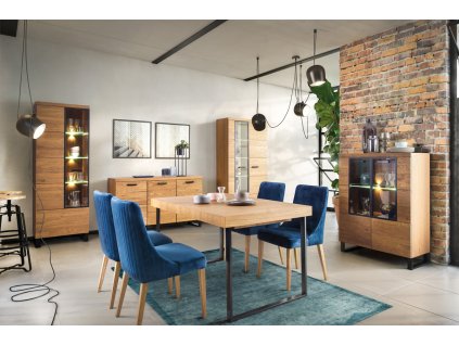 Atraktívna jedáleň MAGNOLIA, dub rustikál/čierna