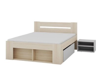 Manželská posteľ 140 x 200 REINOLD 08, riva / šedá