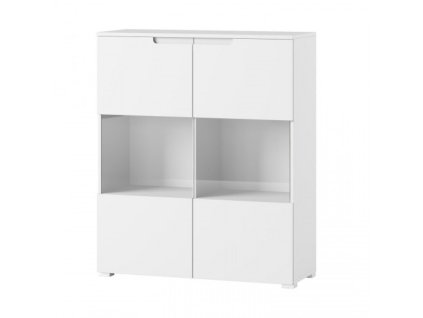 Vitrína 27 CELENE, biela/biely lesk.