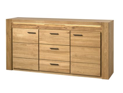 Kombinovaná vitrína LEVET 47, dub Natura