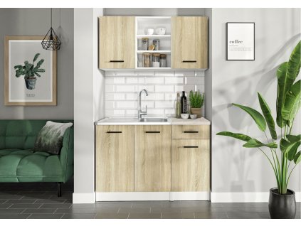 Malá kuchyňa JANKA 120 dub sonoma/biela