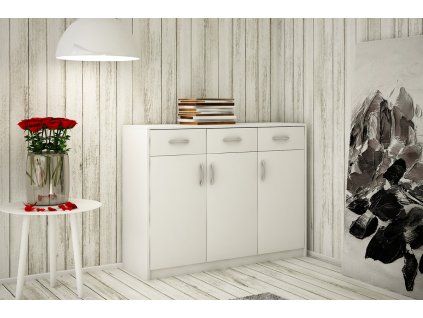 Komoda 3D3S ANES, biela