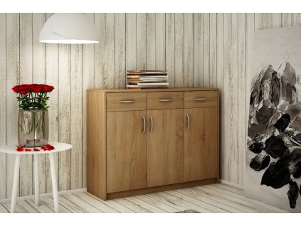 Komoda 3D3S ANES, dub sonoma