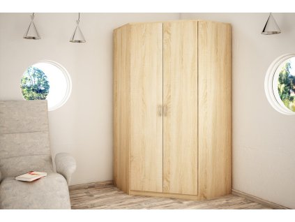 Rohová skriňa ALEŠ, dub sonoma