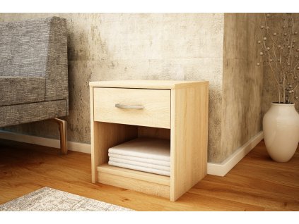 Nočný stolík so zásuvkou MAREK 026, dub sonoma