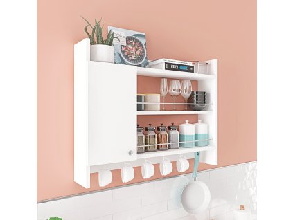 Závesná skrinka s vešiakom COPS, biela