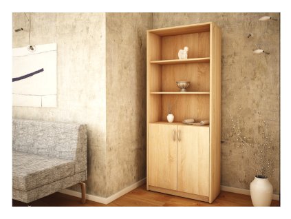 Policový regál s dvierkami MAXIM 5, dub sonoma