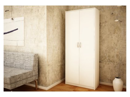 Dvojdverová skriňa s policami MAXIM 7, biela