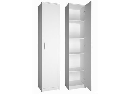 Úzka policová skriňa R008 biely