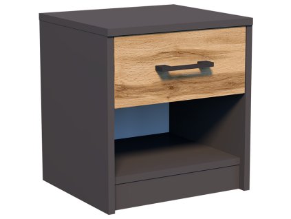 Nočný stolík so zásuvkou MAREK SN01, dub Wotan/grafit