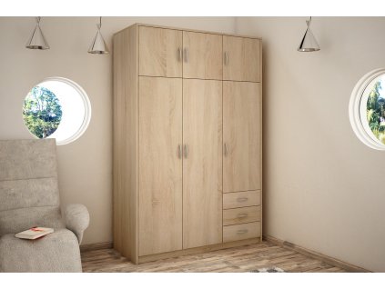 Skriňa VILMA 6D3S, dub sonoma