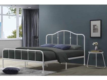 Kovová posteľ ELISABETH 180x200, biely kov