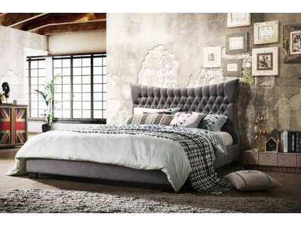Manželská posteľ 180 x 200 SASKIA, sivá