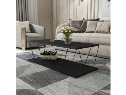 Industriálny konferenčný stolík BRANDY, antracit/čierna