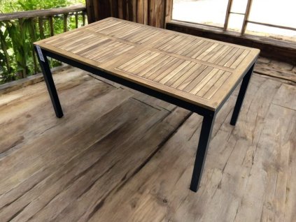 Záhradný stôl MATIAS 150, akácia/čierna