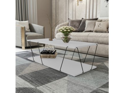 Industriálny konferenčný stolík BRANDY, biela/čierna