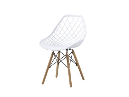 Plastová stolička RIANA, biela/buk