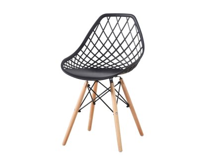 Plastová stolička RIANA II, čierna/buk