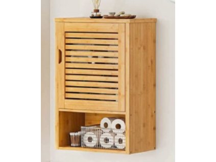 Bambusová závesná skrinka LINDA 1D, natural