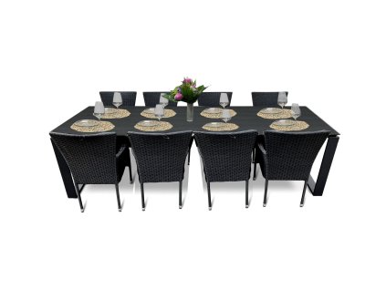 Záhradná zostava 8+1 KONG B, čierny antracit