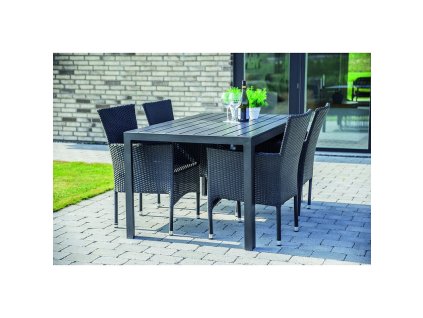 Záhradná zostava 4+1 NORIMBERG 4, čierny antracit