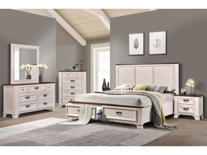 Manželská posteľ JENNY, mrazivá biela