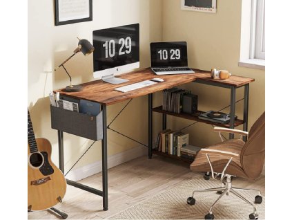 Rohový písací stôl TISAR, dub Artisan/čierna