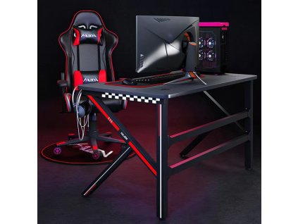 Herný stolík GAME 1, čierna/červená