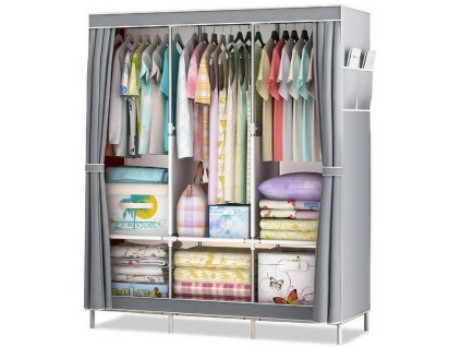 Textilný šatník ZONE, sivá