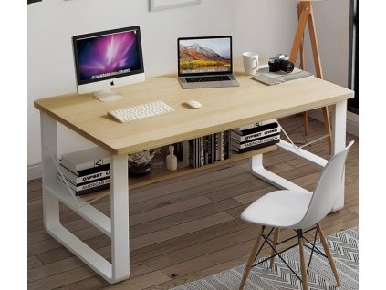 Písací stôl NARUTO, biela/javor