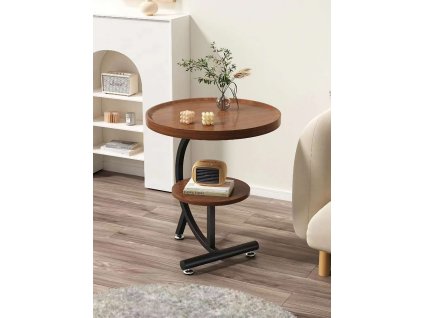 Príručný stolík POPPY, orech / čierna