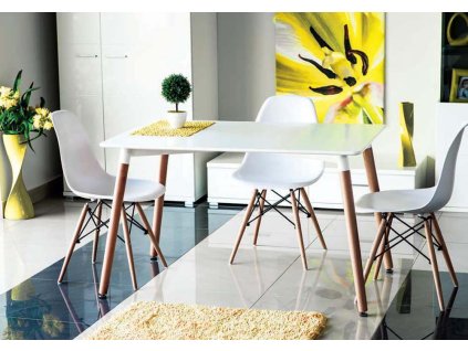 Jedálenský stôl 120 MODENA, buk/biela